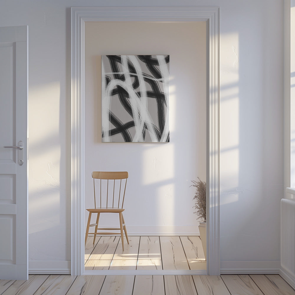 Black And White Brushstrokes | Canvas