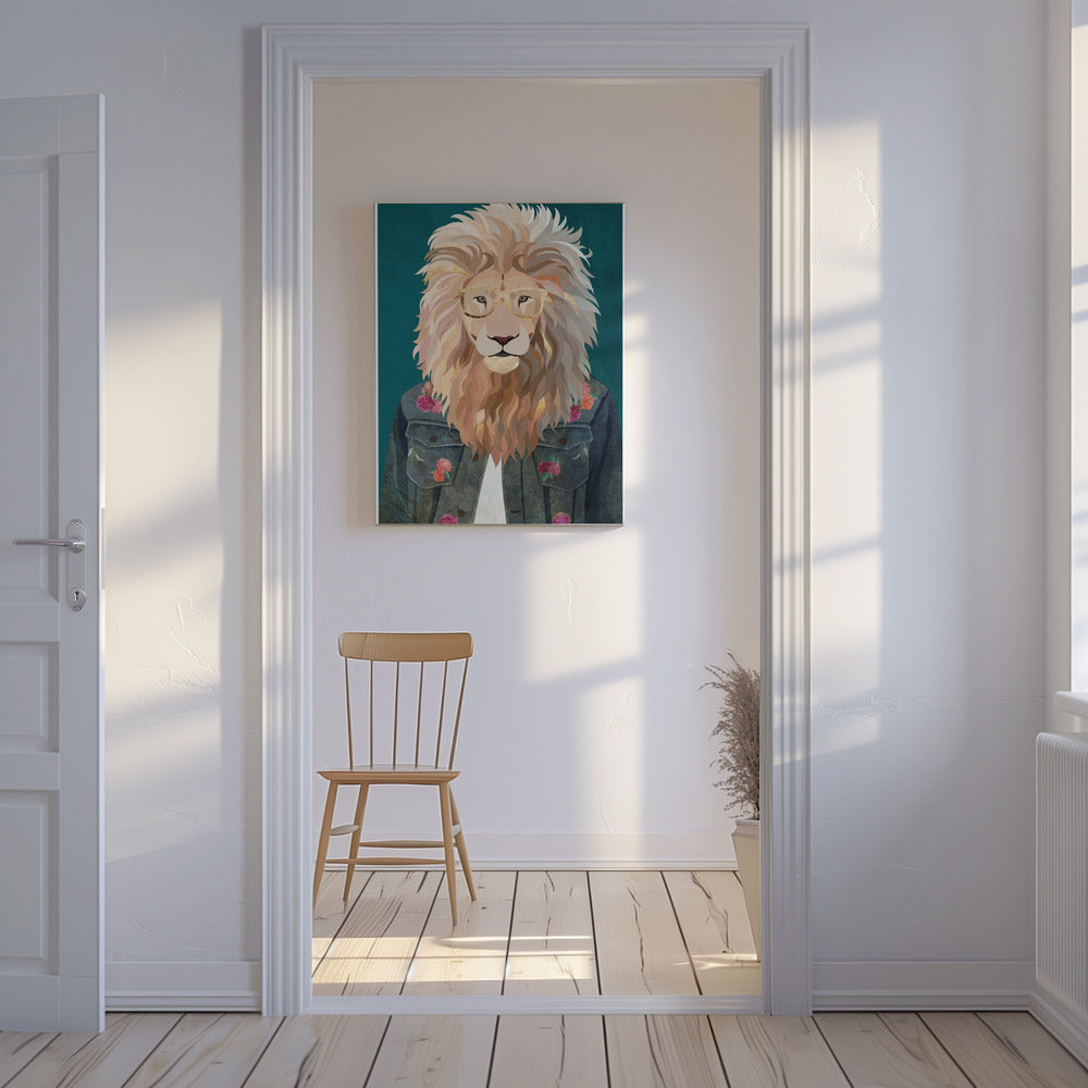 Goldener Modelöwe 2 | Leinwand