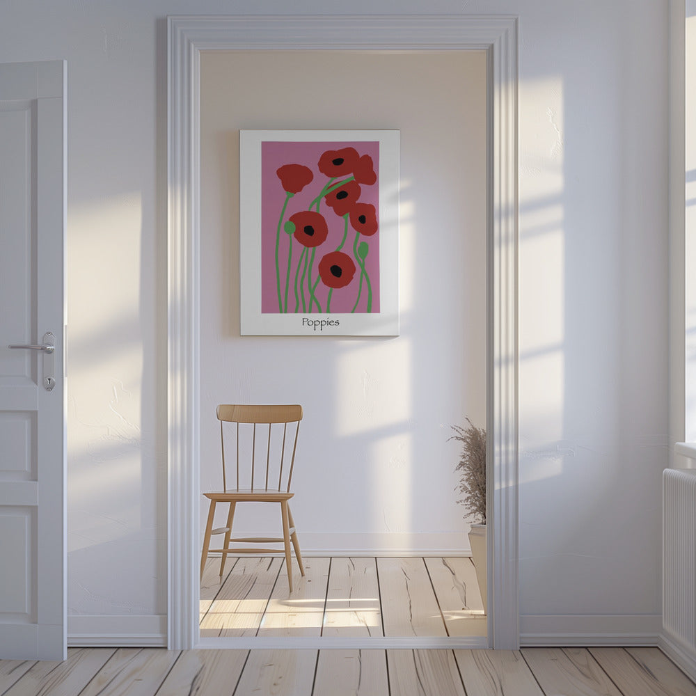 Mohnblumen rosa und rot | Leinwand