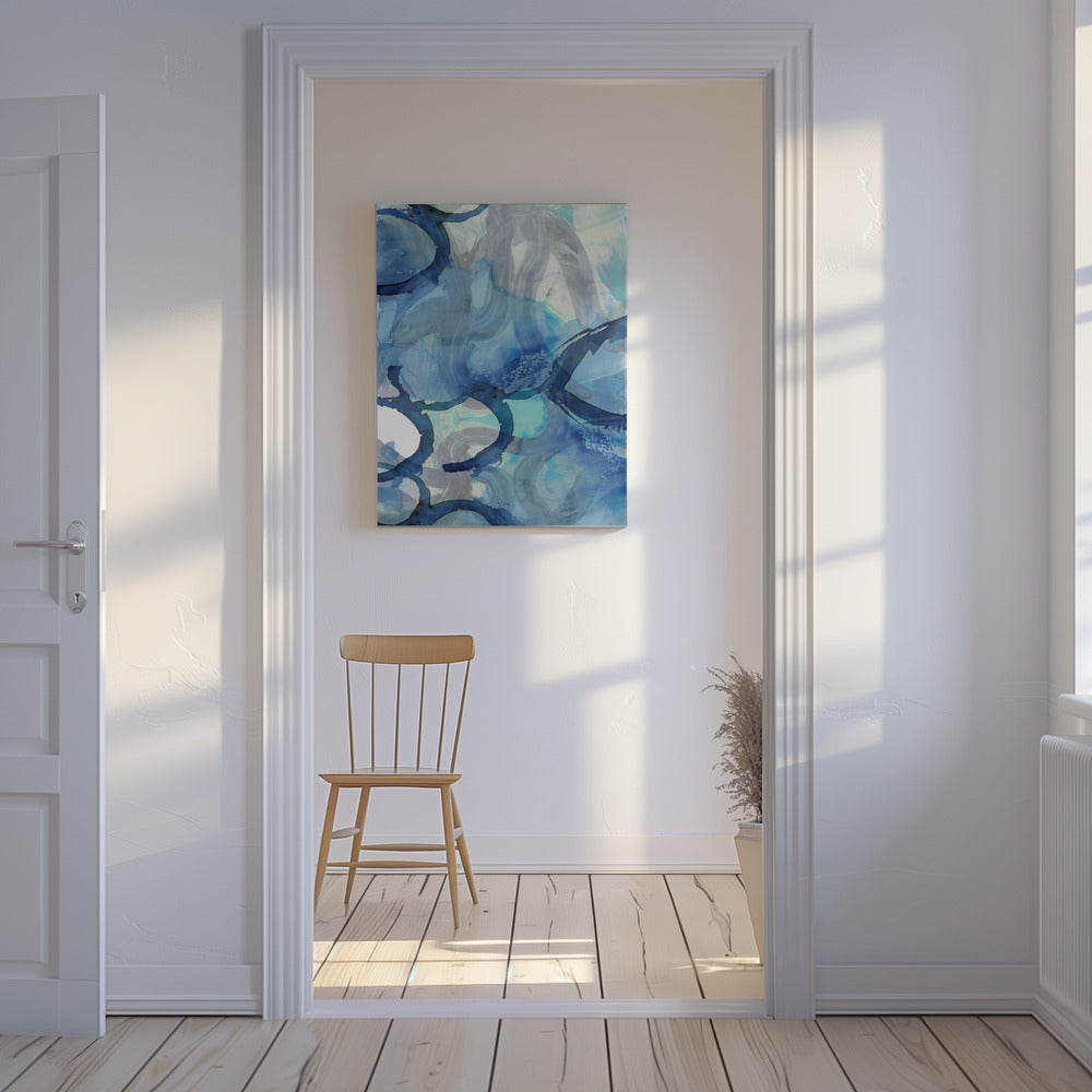 Blaue abstrakte Wirbel 2 | Leinwand