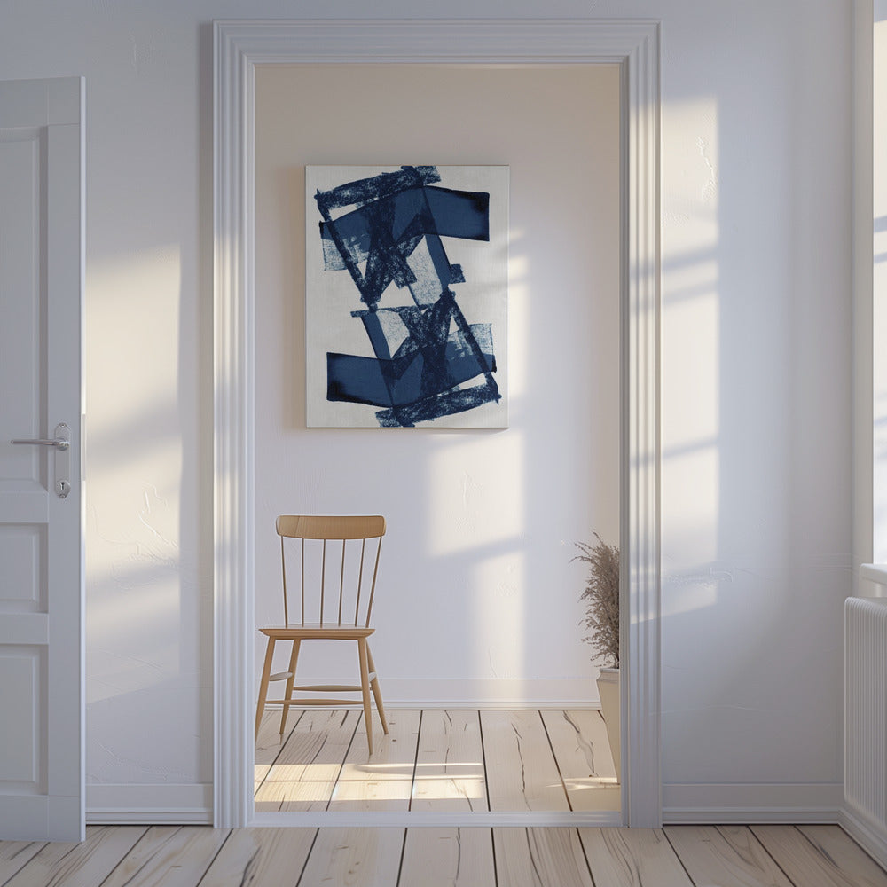 Abstrakte blaue Struktur 3 | Leinwand