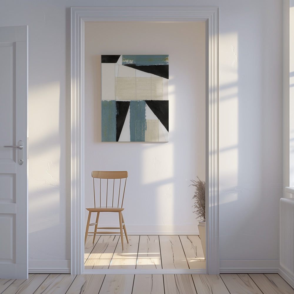 Abstrakte blaue Formen Nr. 2 Druck | Leinwand