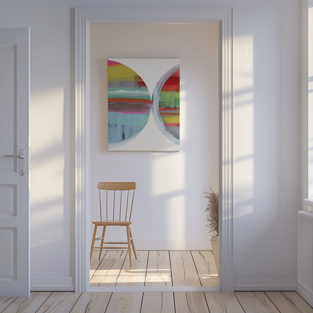 Abstract Stripes & Circles No 2 | Canvas