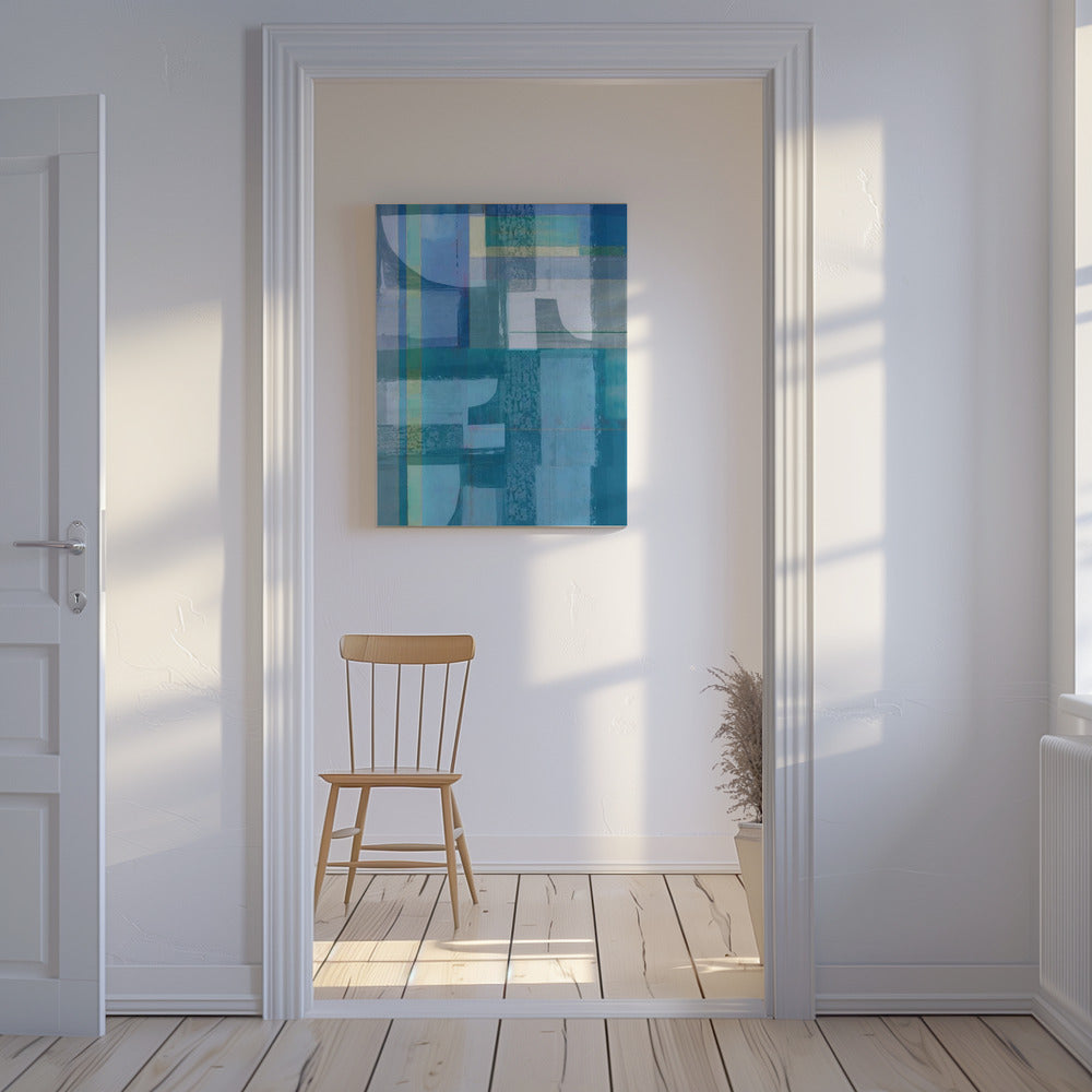 Abstract Shades of Blue and Neutral 4jpg | Canvas
