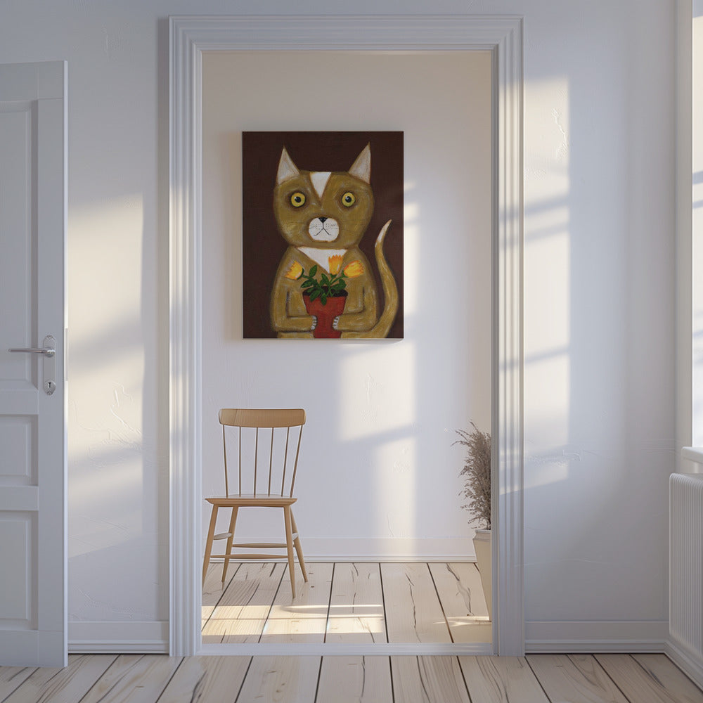 Pot Plant Cat | Canvas