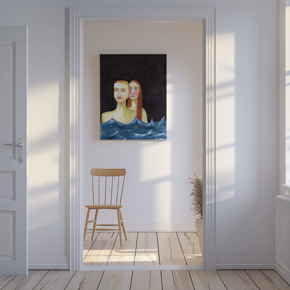 Das schwimmende Paar | Leinwand