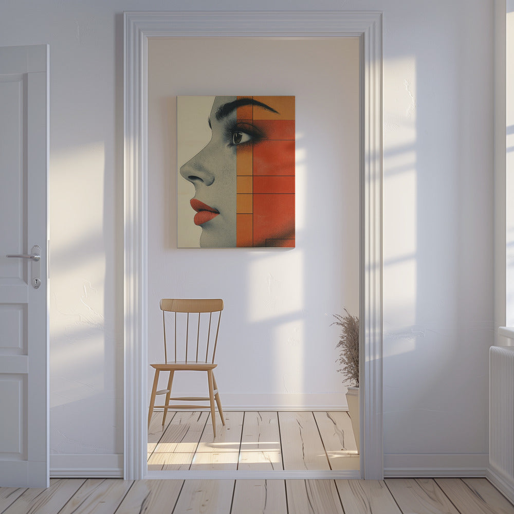 Vintage Poster mit Frauengesicht (4) | Leinwand