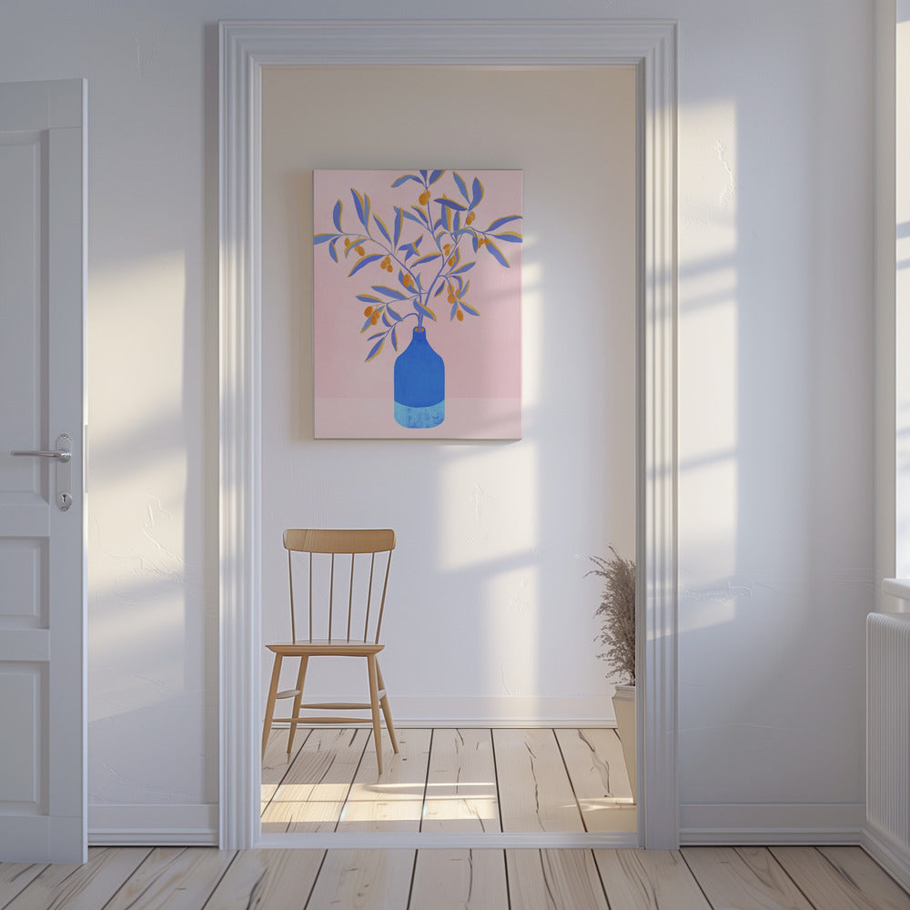 Stillleben mit blauen Zweigen | Leinwand