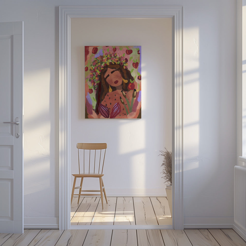 Frau und Äpfel | Leinwand