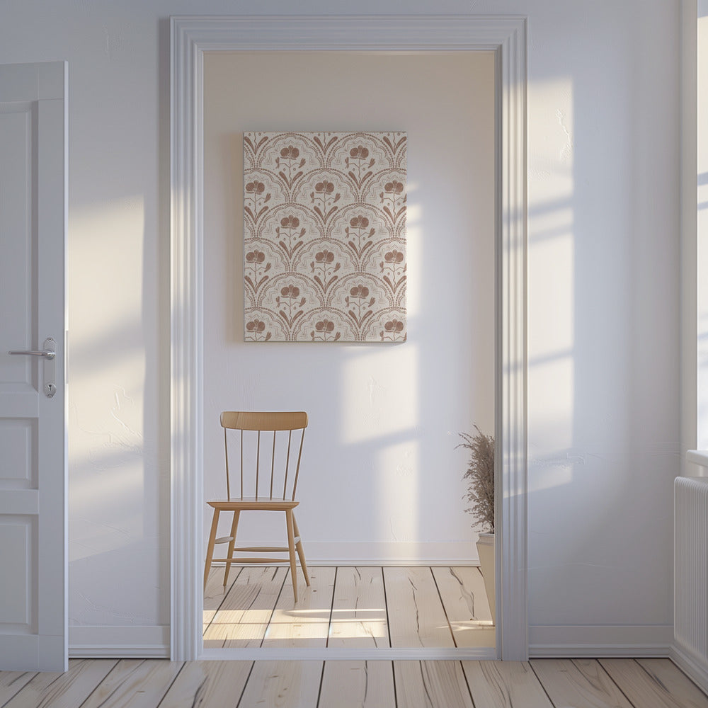 Boho Orchideenfliesen Muster | Leinwand