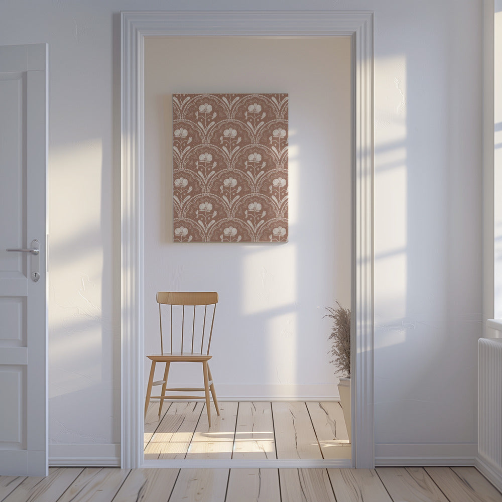 Boho Orchideenfliesen Muster | Leinwand
