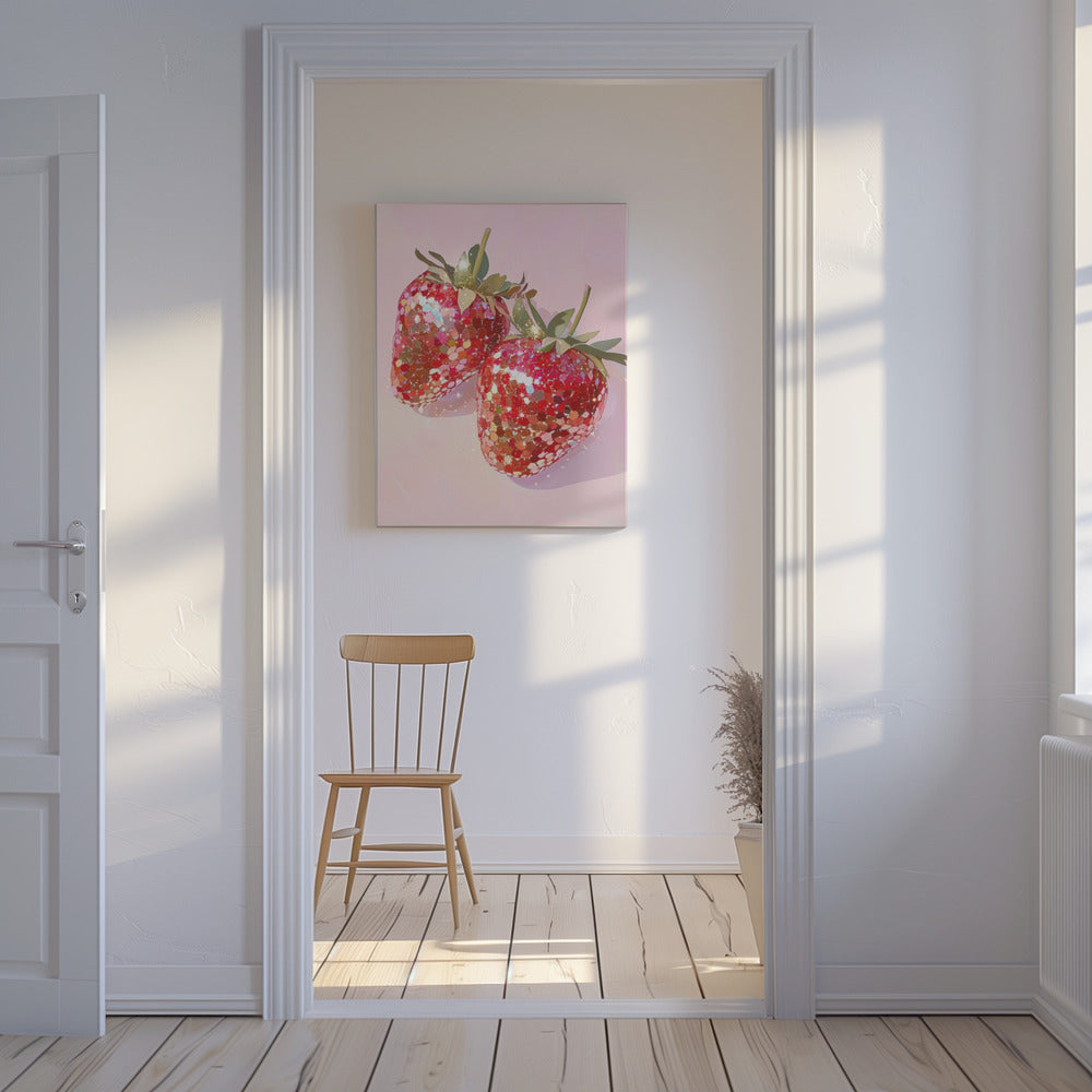 Funkelnde Erdbeeren | Leinwand