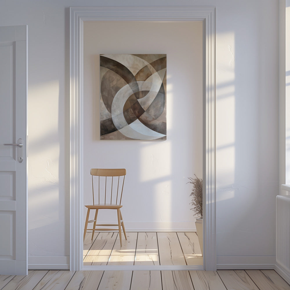 Abstract Art Beige Brown Geo Abstract | Canvas