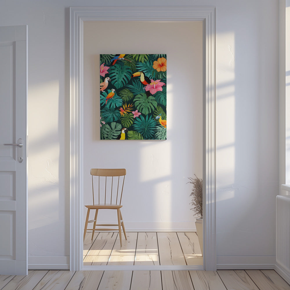 Tropical Paradise Jungle Pattern | Canvas
