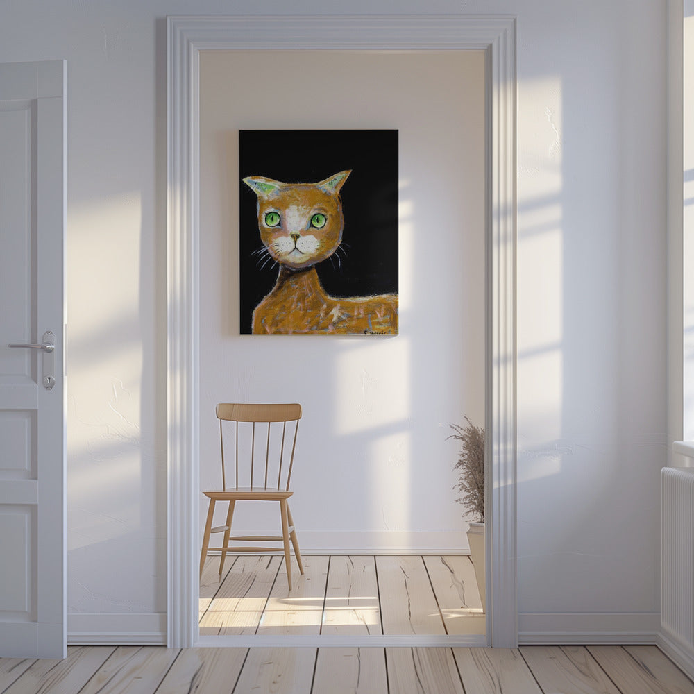 The Brown Big Eyed Cat | Canvas