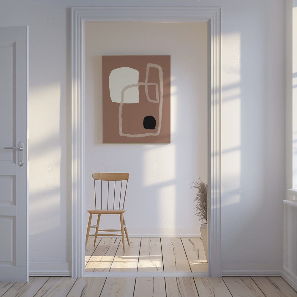 Erdige geometrische Formen | Leinwand