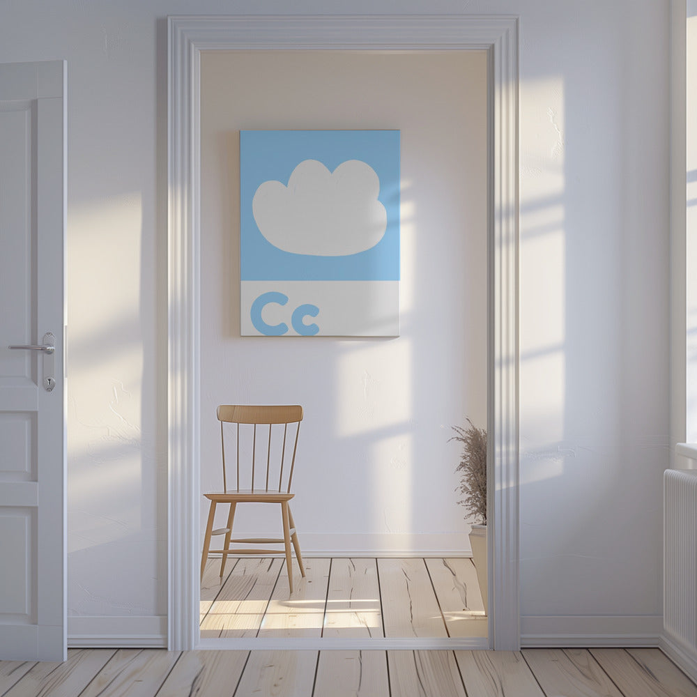 Wolkenalphabet Himmel | Leinwand