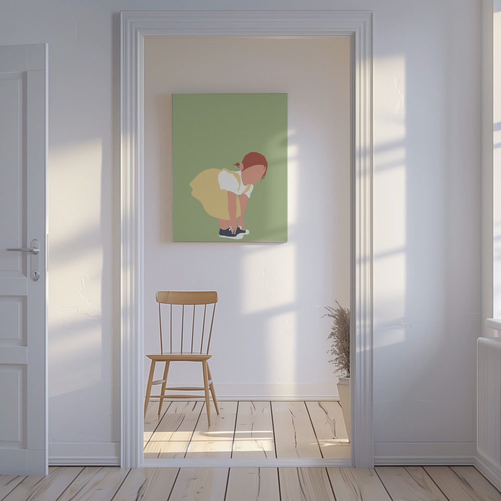 Lilou – Silhouette eines rothaarigen Mädchens | Leinwand