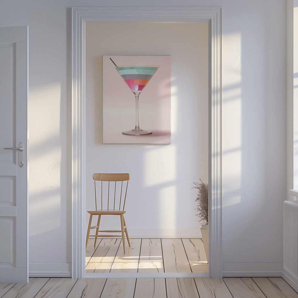 Gestreifter Martini | Leinwand