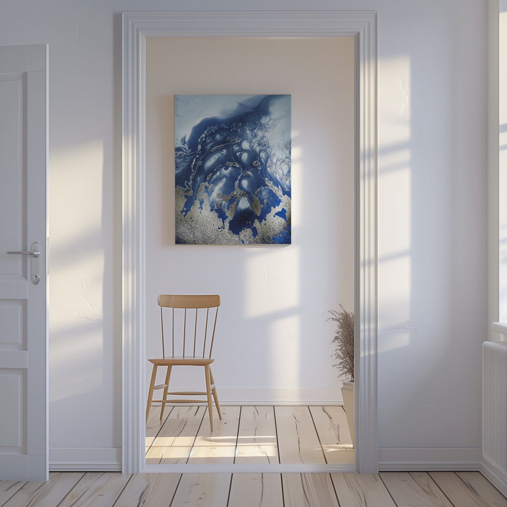 Soothing -" Ocean Wave Waltz 1" - Watercolor waves | Canvas