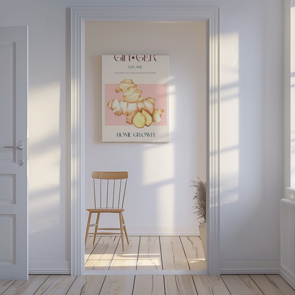 Aquarell-Illustration von Ingwer | Leinwand