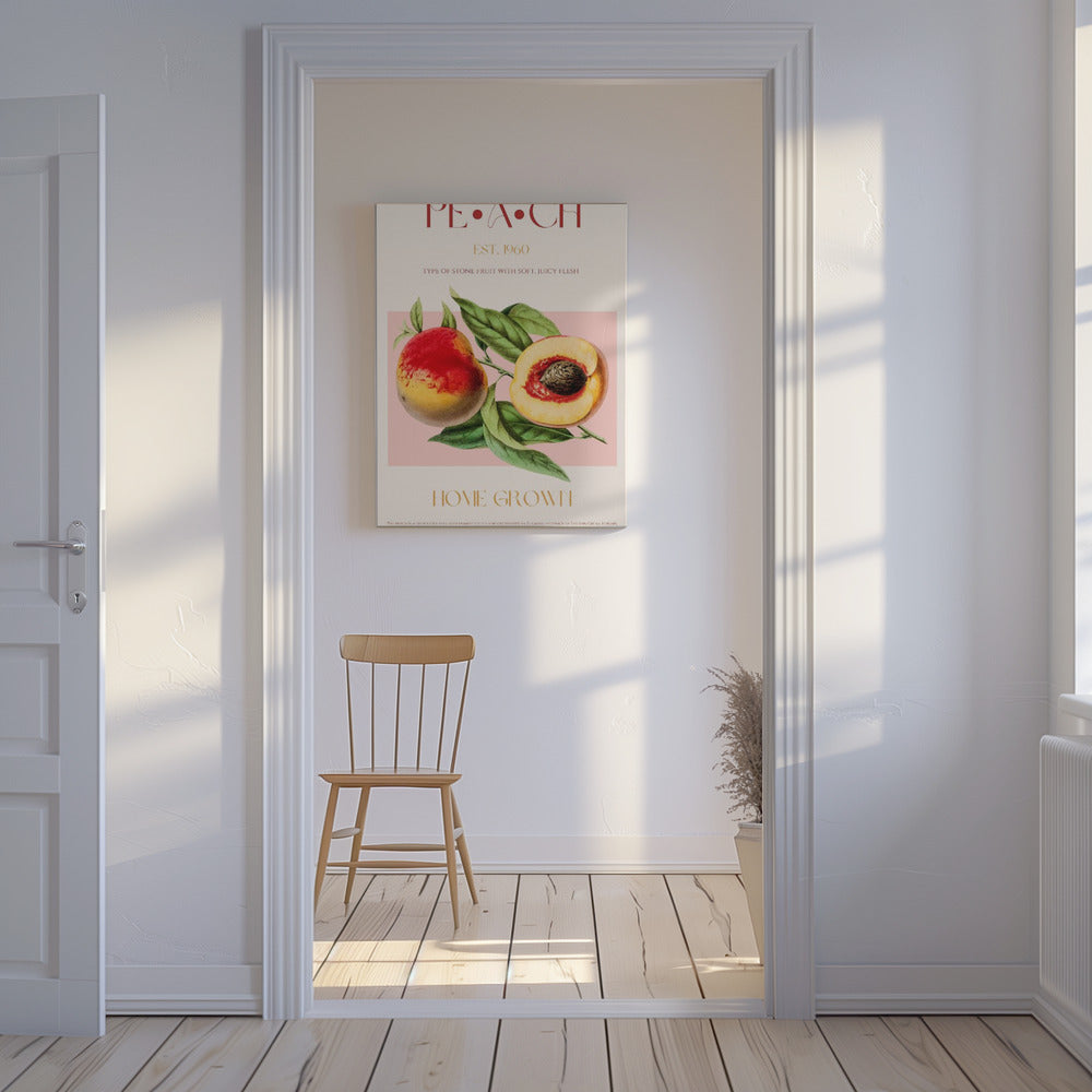 Pfirsich-Illustration im Vintage-Stil | Leinwand
