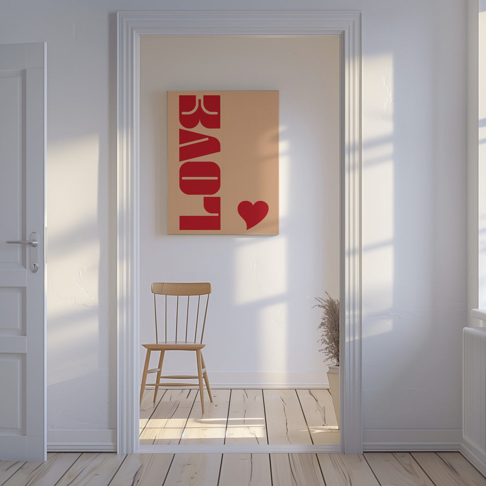 Roter fetter Schriftzug | Leinwand