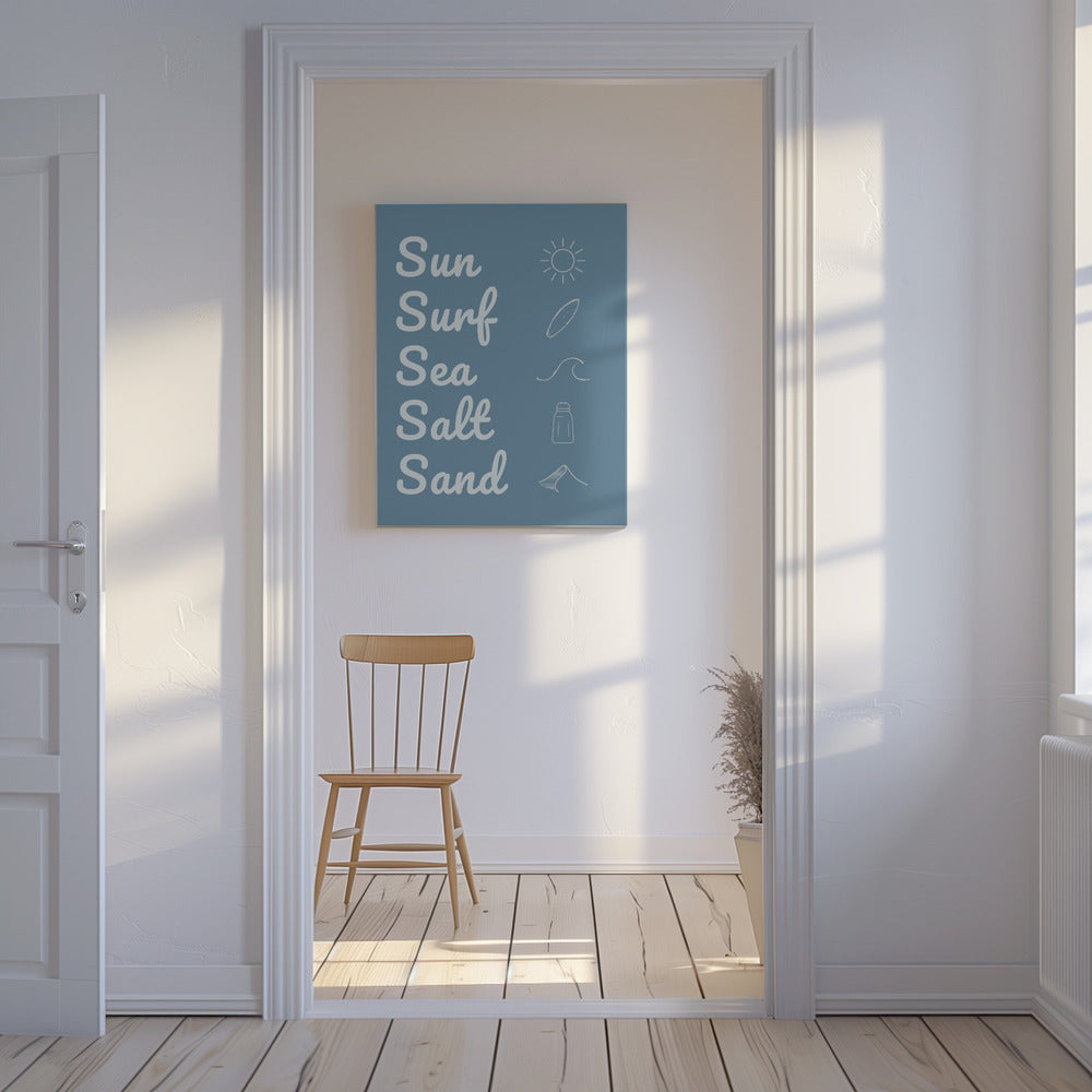 Sun Surf Sea Salt Sand Dark Blue | Canvas