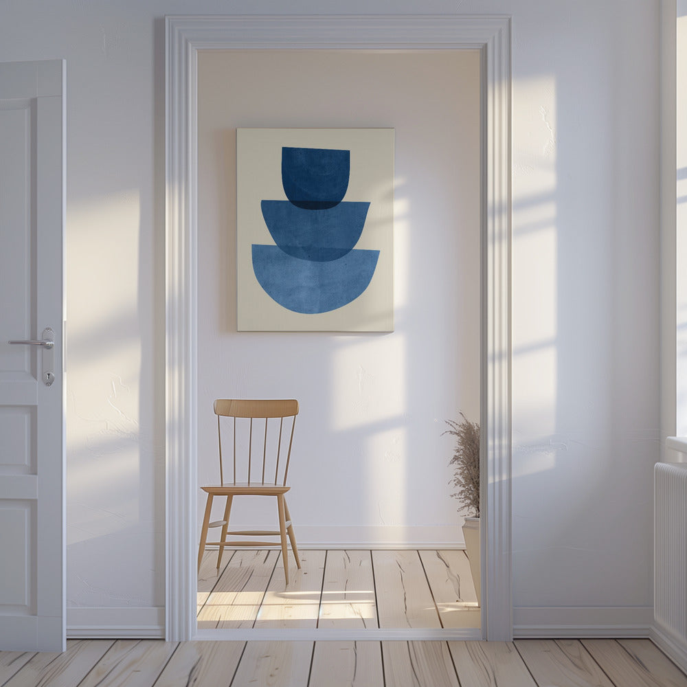 Geometrische abstrakte Formen Blau | Leinwand