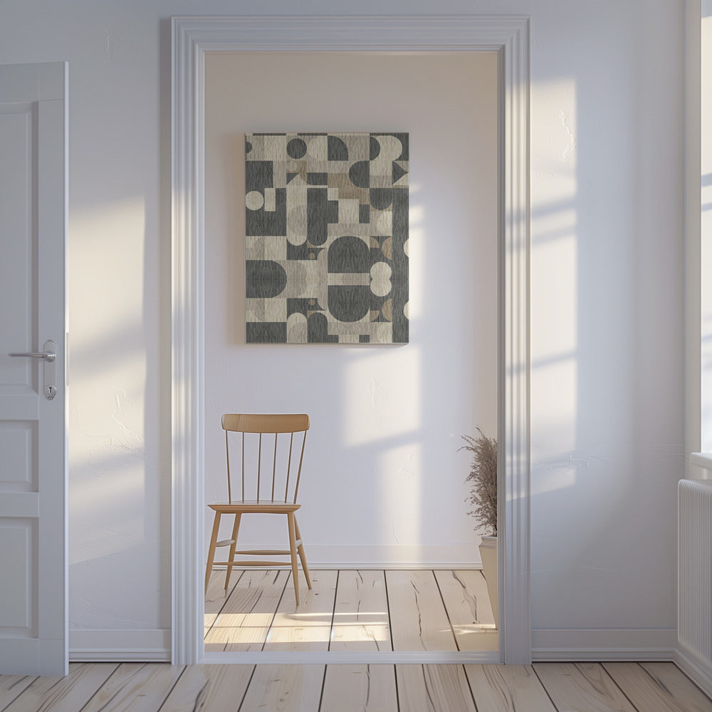 Geometrisches Muster mit verschiedenen Formen | Leinwand