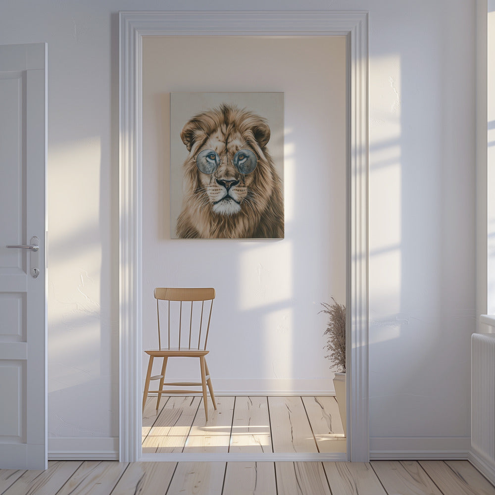 Löwe mit Brille | Leinwand