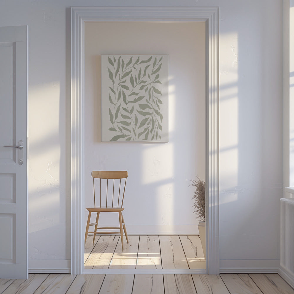 Olive Green Leaves | Canvas