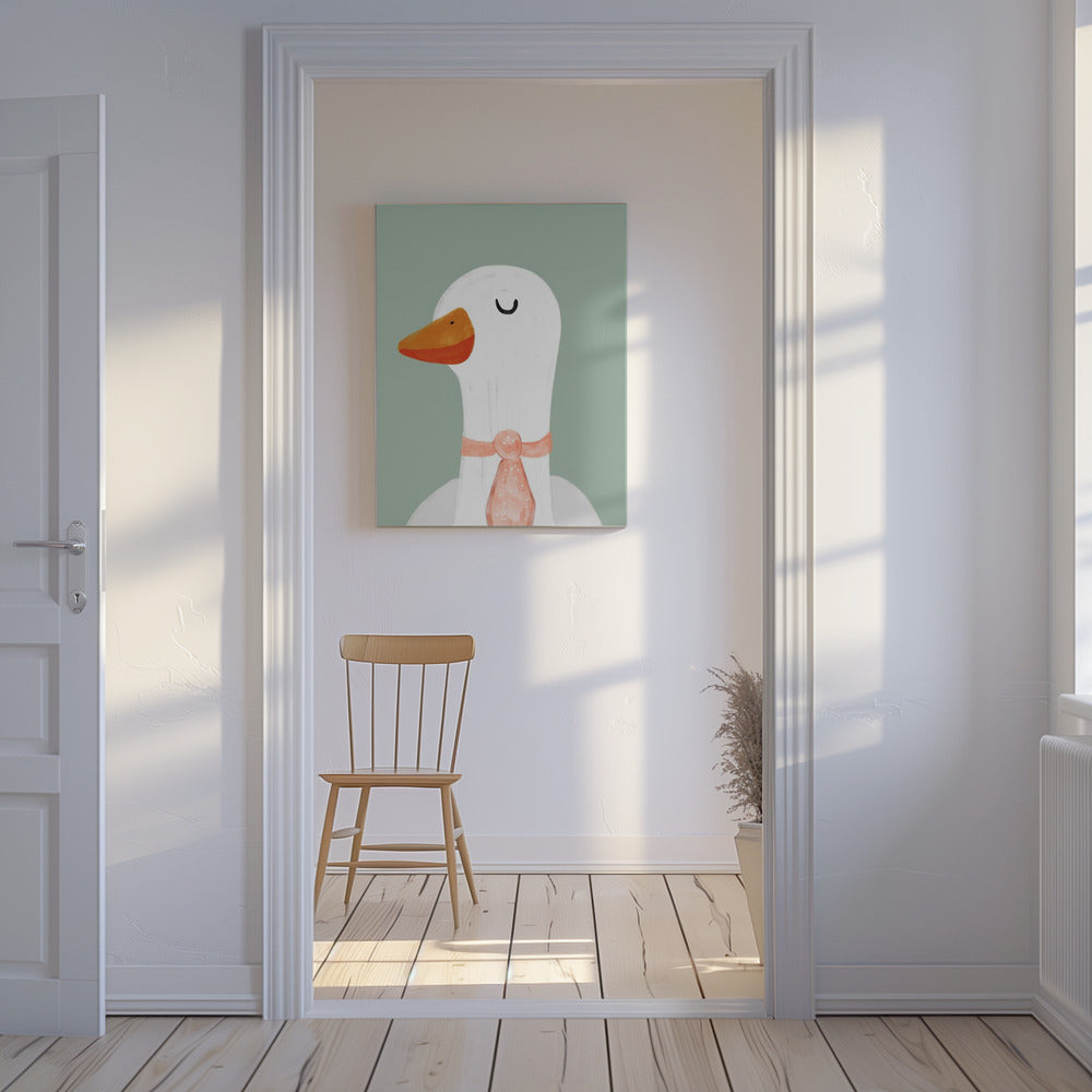 Gans mit Krawatte | Leinwand