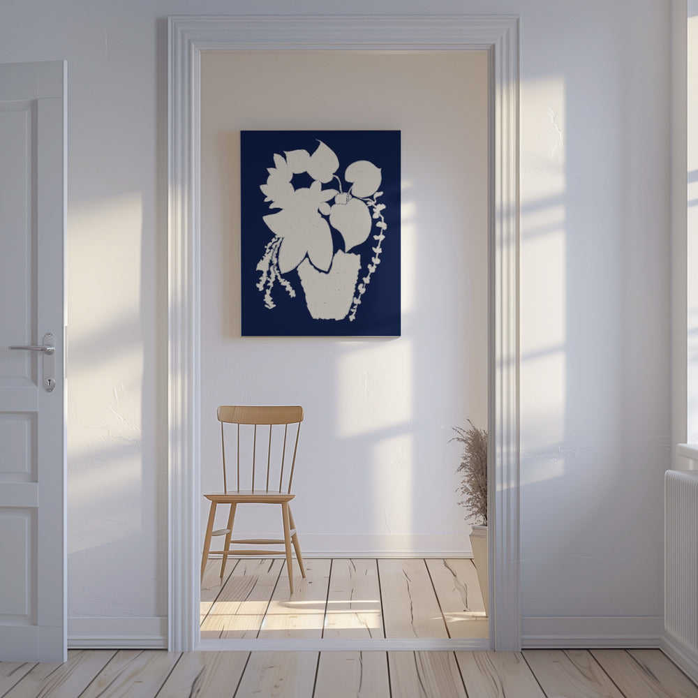 Florale Silhouette einer Pflanze | Leinwand
