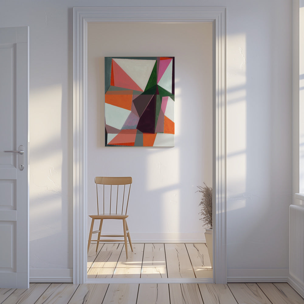 Geometrisches Abstraktes in leuchtenden Farbtönen | Leinwand