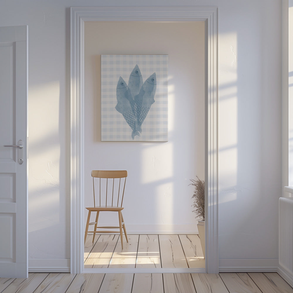 Three Blue Fish | Canvas