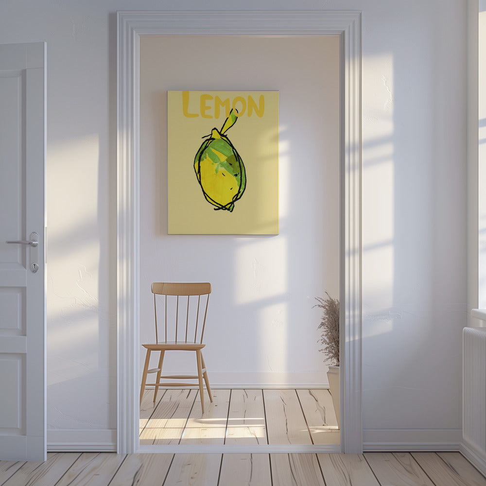 Gelbe und grüne Zitrone | Leinwand