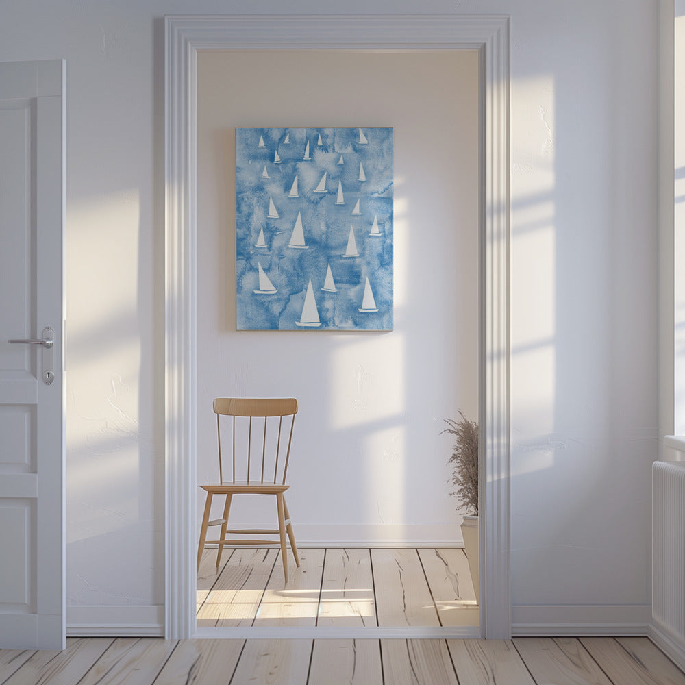 White Sail Boats | Canvas