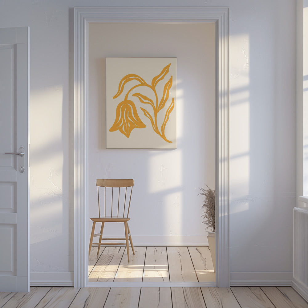 Golden Blossom Silhouette | Canvas