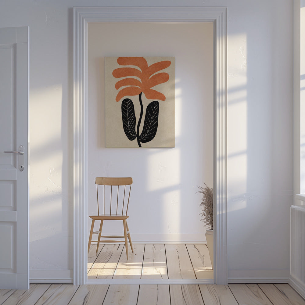 Orangefarbene Blumenblume | Leinwand