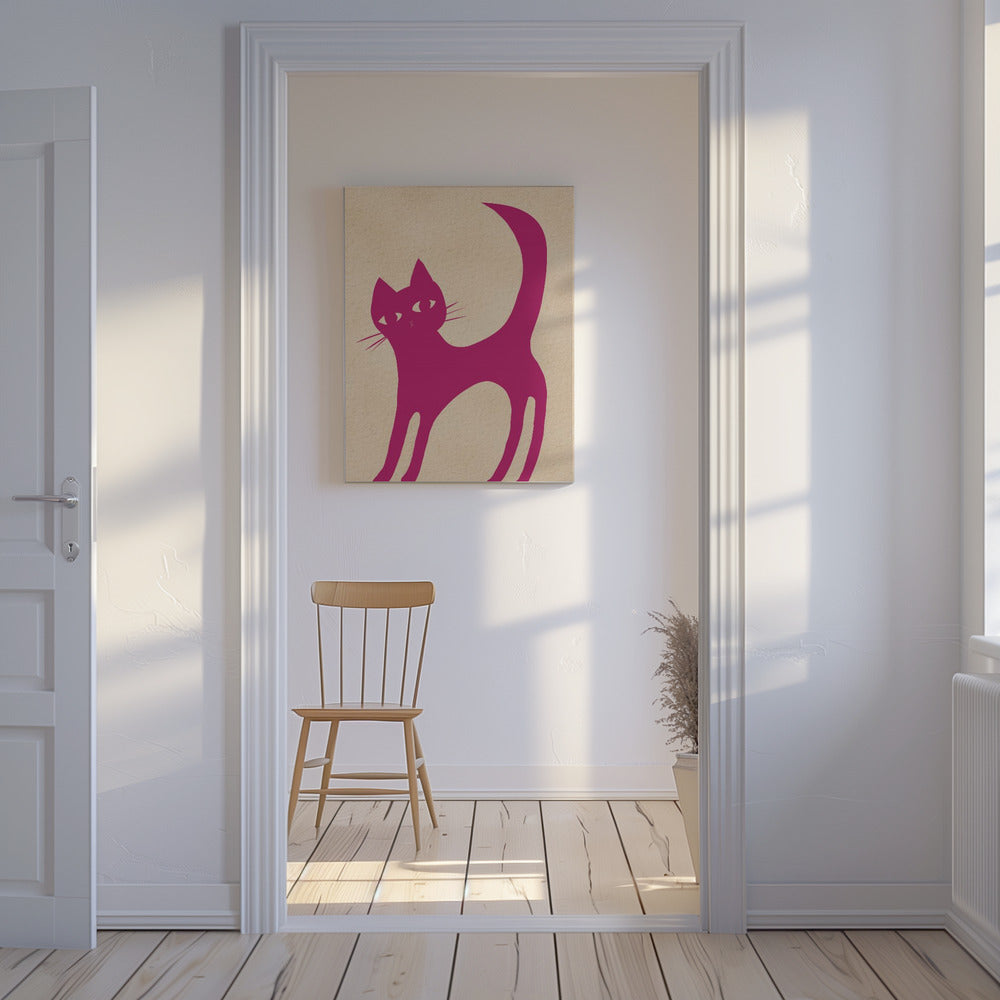 Rosa Katze | Leinwand