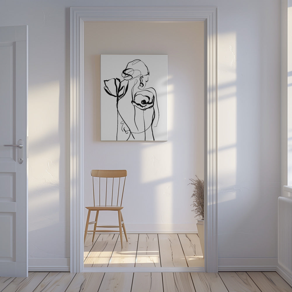 Akt mit Mohnblumen | Leinwand