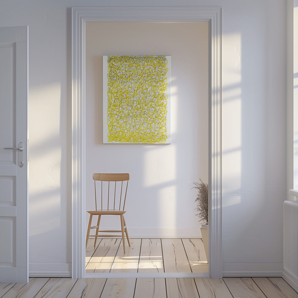 Gelbe Linien und Gedanken | Leinwand