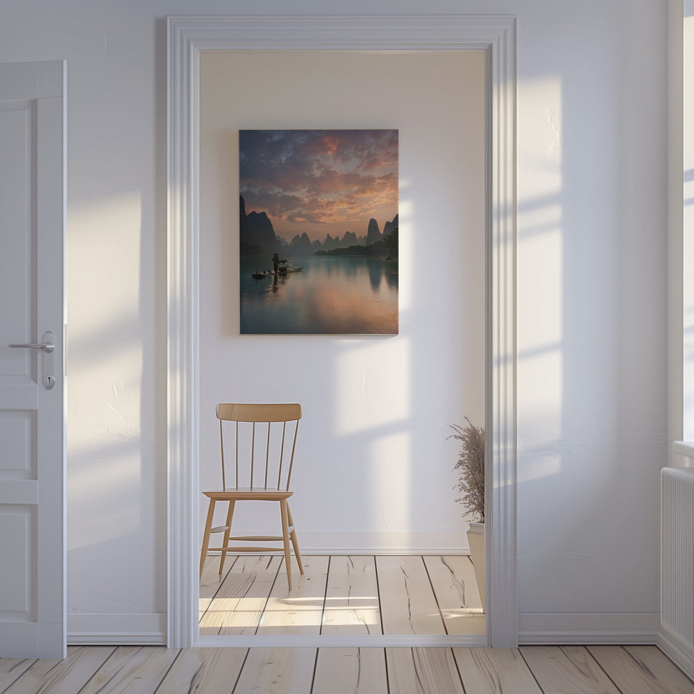 Sonnenaufgang am Li-Fluss | Leinwand
