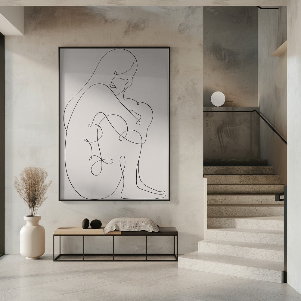Frau Linien Schwarz | Poster
