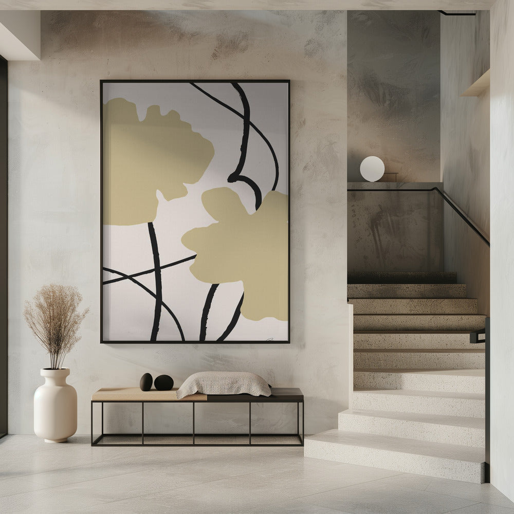 Beige Flowers 02 | Poster