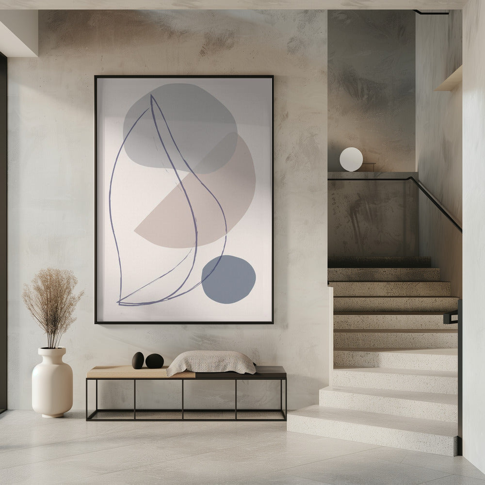 New Shapes Blue No 1 | Poster