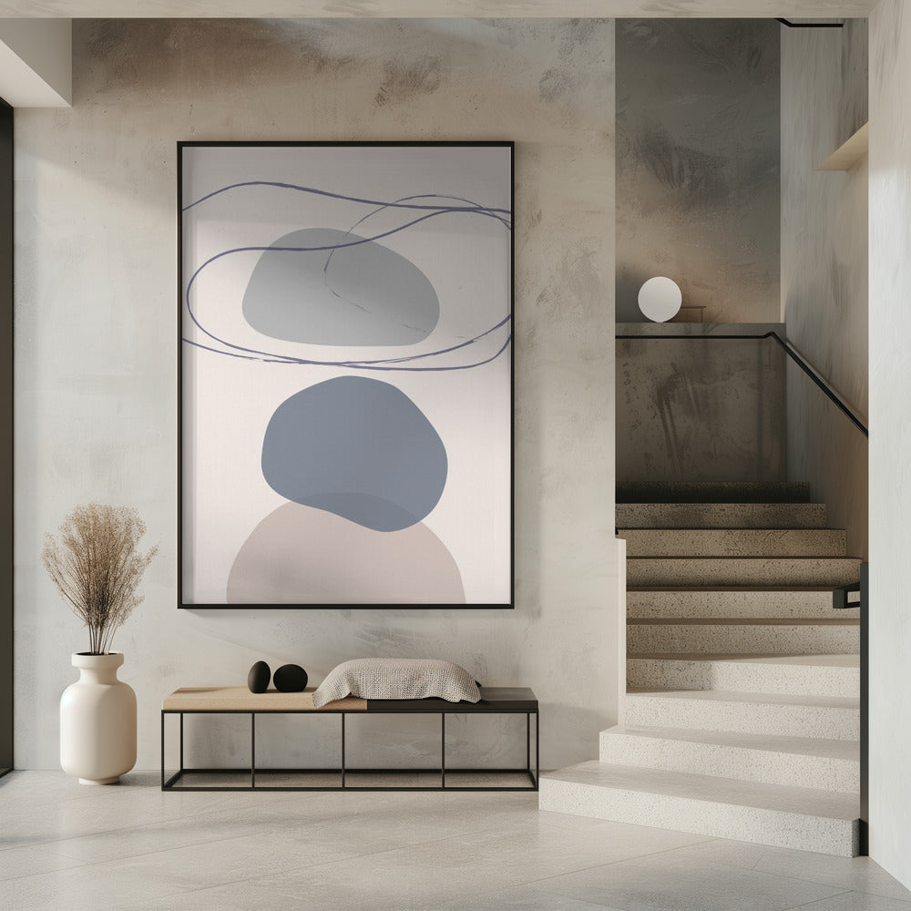 New Shapes Blue No 4 | Poster