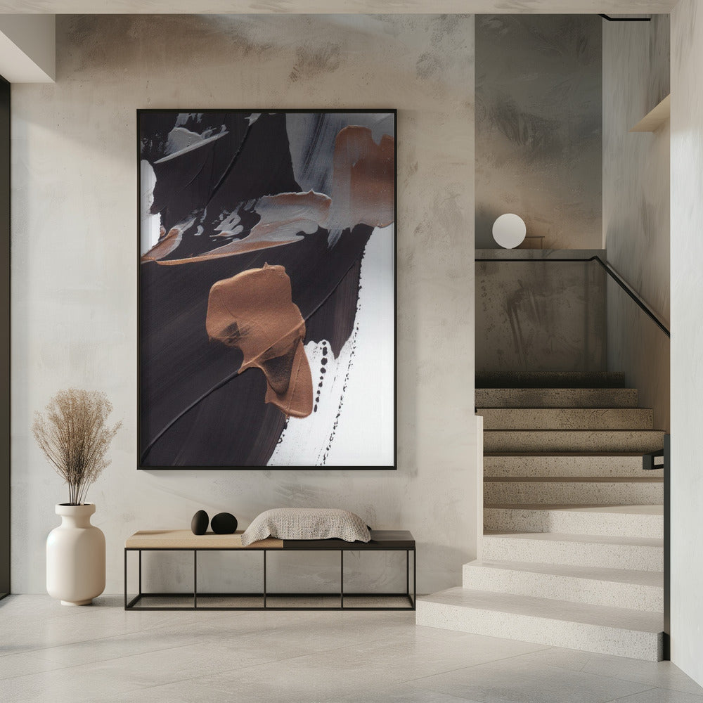 Dynamic Brushstrokes in Brown and Copper | Poster