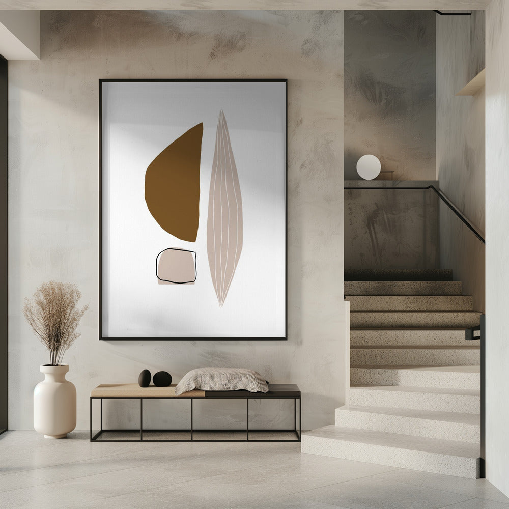 Geometrische Formen in Erdtönen | Poster
